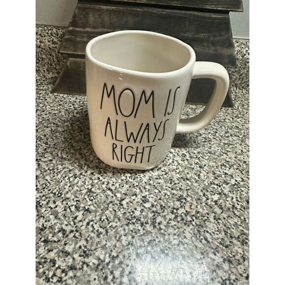 Rae Dunn Mom Is Always Right Ceramic Coffee Tea Mug White - Picture 1 of 1